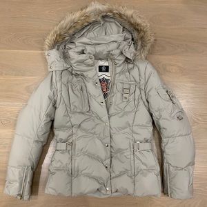 Bogner Down Ski Jacket + Detachable Fur Hood, Sz 8